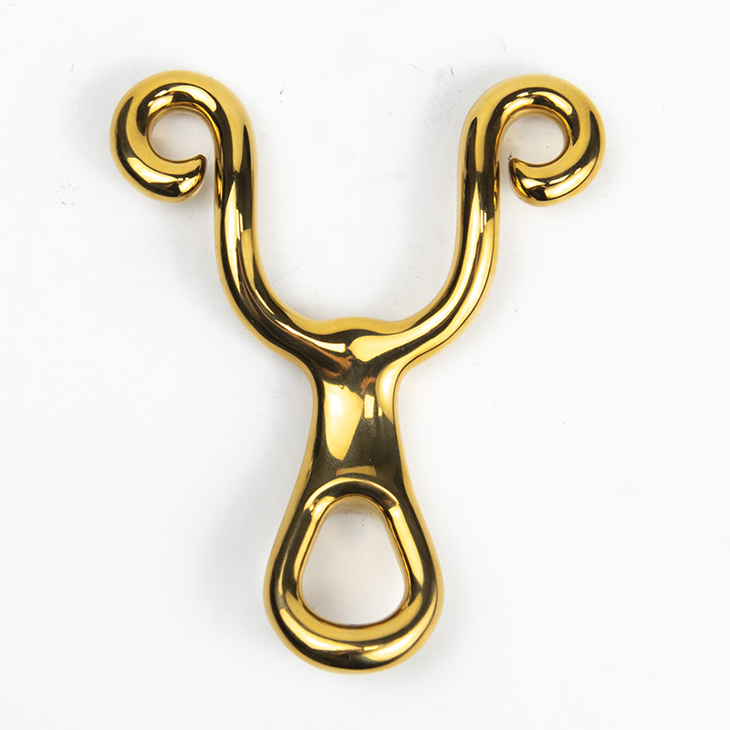 Manufacturer specializing in custom production of gold-plated aluminum alloy die-casting parts for sheep horn slingshots