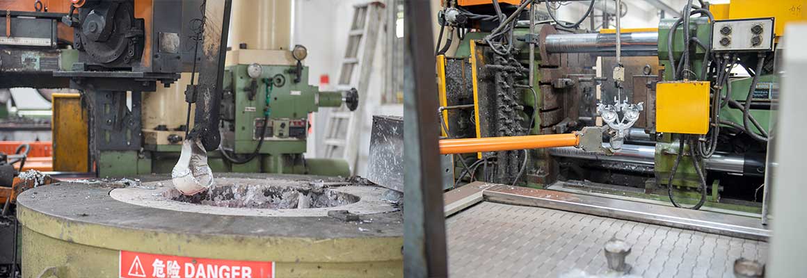Aluminum Alloy Die Casting Furnace And Robotic Arm Handling Molded Products